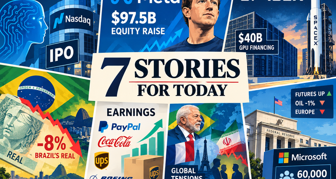 Anthropic Files for a Nasdaq IPO, Meta Lifts Its Equity Raise to $97.5 Billion, SpaceX Closes $40 Billion in GPU Debt and Brazil's Real Plunges 8%: 7 Reads Before Tuesday's Bell