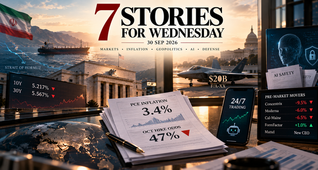 PCE Inflation Cools to 3.4% as Fed Hike Odds Sink to 47%, Oil Rises on Iran's Sanctions Denial and Boeing Wins a $20 Billion Fighter Jet Deal: 7 Reads Before Wednesday's Bell