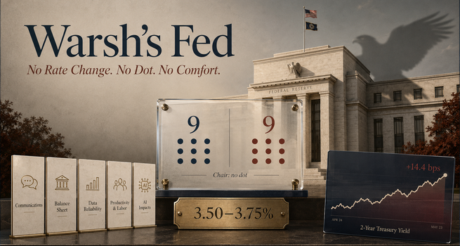 No Rate Change, No Dot, No Comfort: Warsh's Fed Comes With a Hawkish Warning Markets Did Not Expect