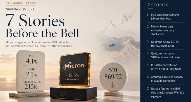 Micron Blows Past Estimates, PCE Stays Hot at 4.1% and Oil Falls Below $70 for the First Time Since the War: 7 Reads Before Thursday's Bell