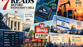 Fed Decision Looms, SK Hynix Surges 11% on Record Profit, Trian Bids $1.4 Billion for Wendy's and Israel's Vote Rattles Markets: 7 Reads Before Wednesday's Bell